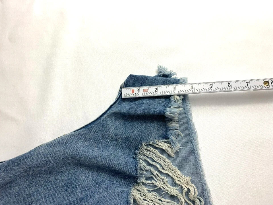 Rewash Womens Shorts SZ 5/27 Blue Denim High Rise Distressed Cut Off's Shorts