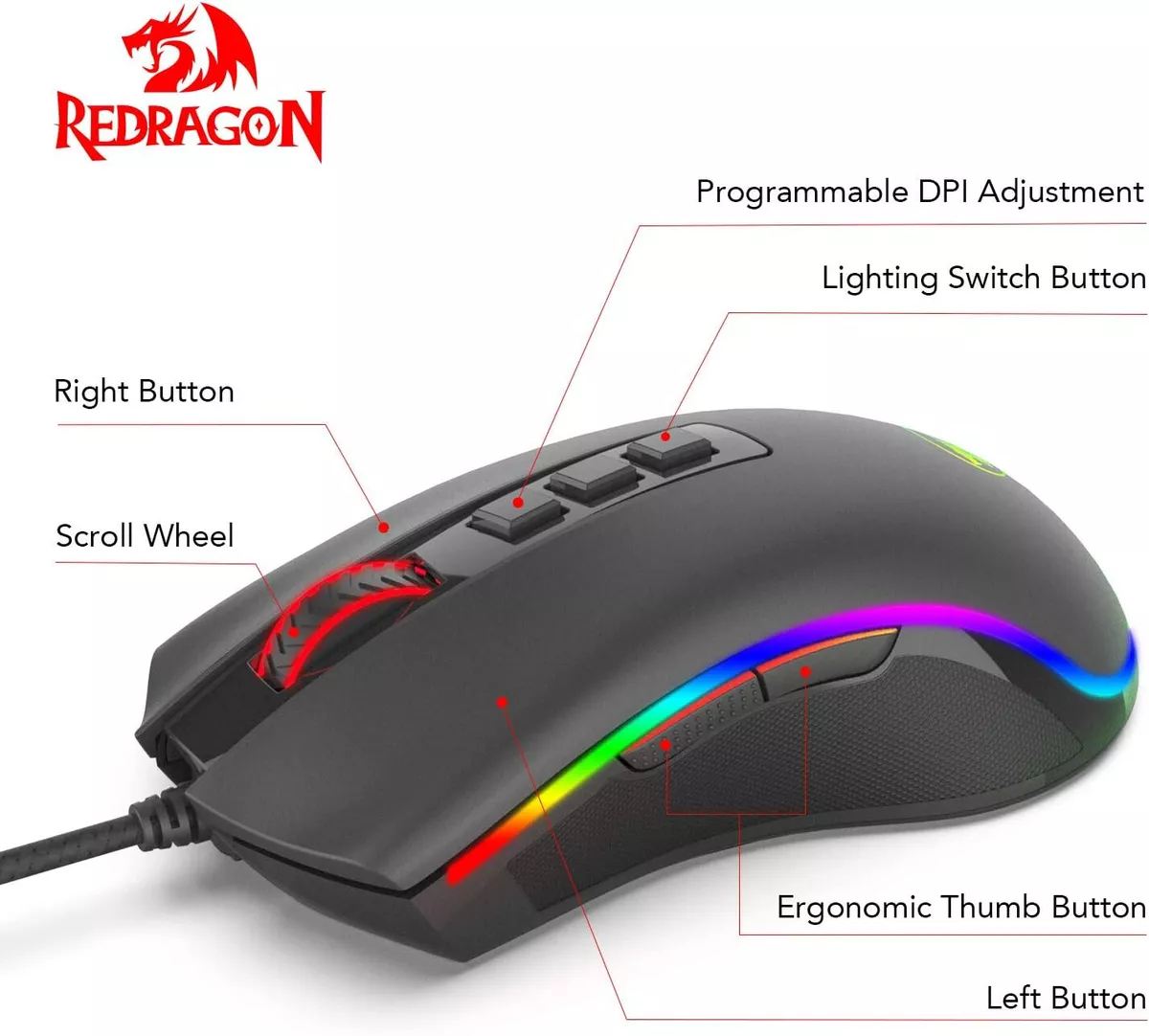 Redragon M711 Cobra Gaming Mouse with 10000 DPI NEW eBay