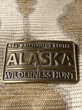Alaska Wilderness Hunt - vintage belt buckle by NRA Whittington Center