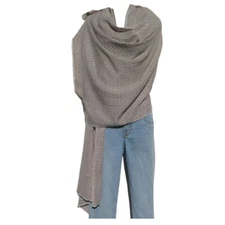 Cashmere|4 Ply|Shaw/Throw|HandLoomed|Nepal |"Natural"|2 Color|Sand/Ivory