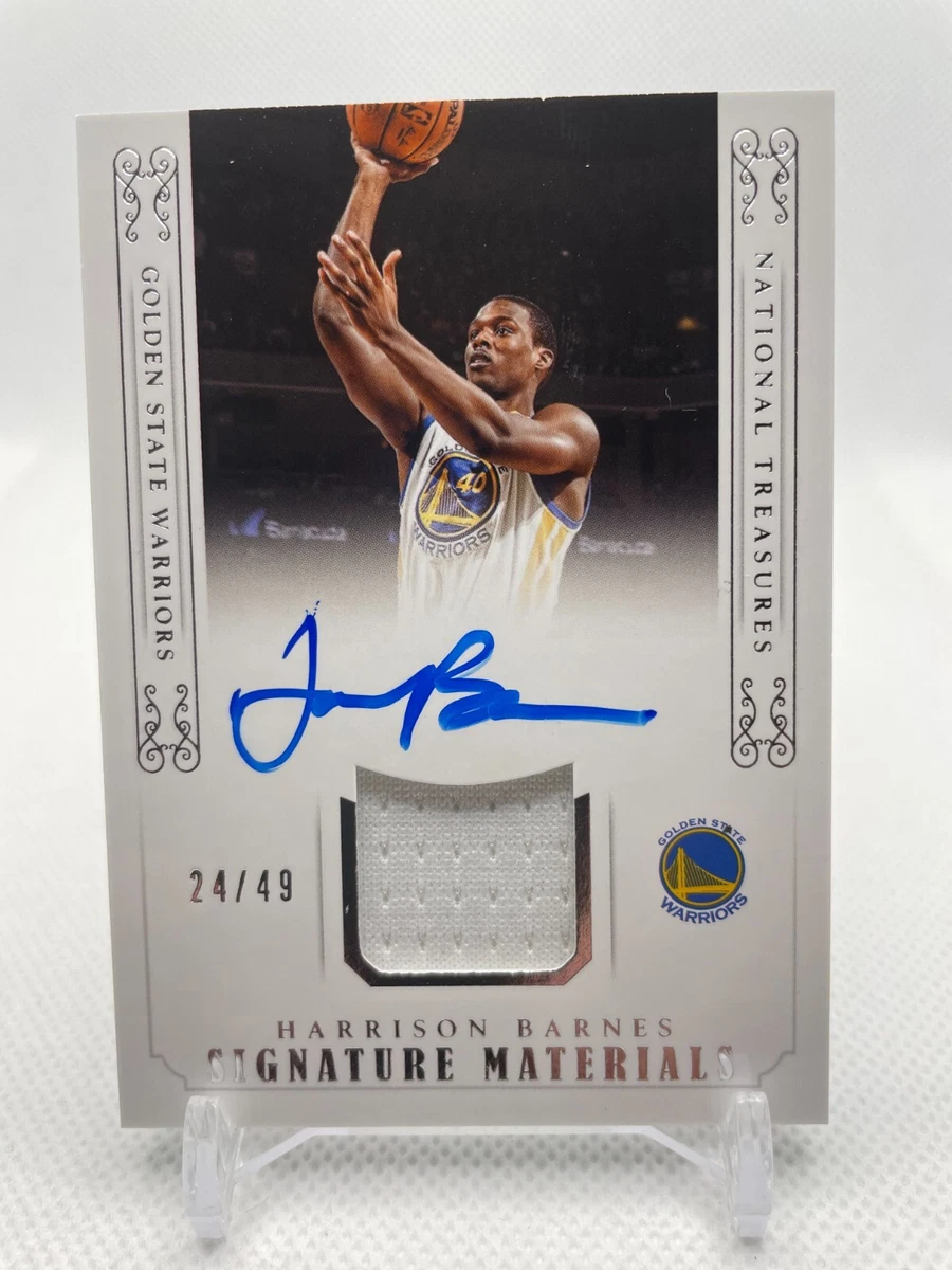 2014-15 National Treasures SIGNATURE MATERIALS HARRISON BARNES PATCH AUTO #24/49
