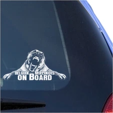 BELGIAN MALINOIS CLEAR VINYL DECAL STICKER FOR CAR/TRUCK WINDOW,DOG WARNING SIGN