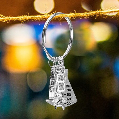 Microscope Key Ring Chemistry Keychain Present Academic Ornament - Zdjęcie 3 z 12
