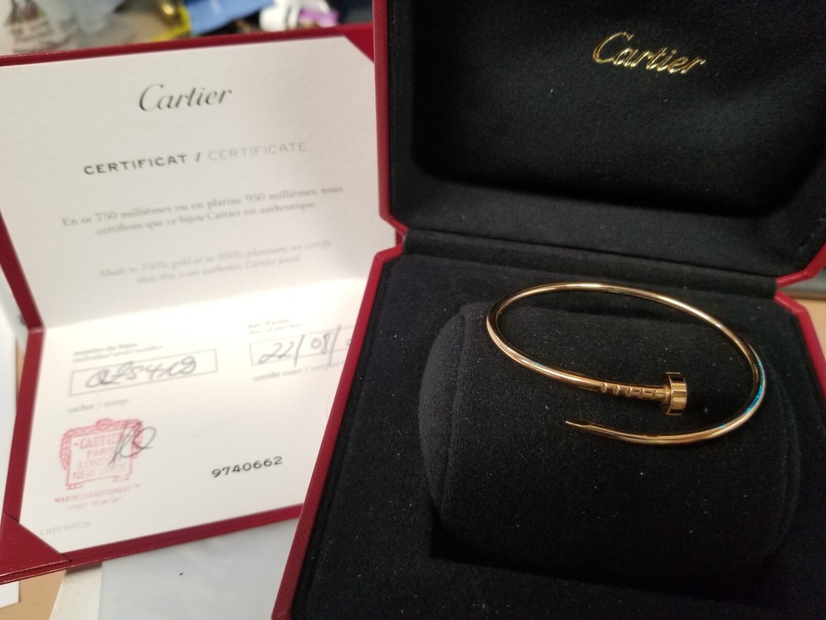 カルティエ アミュレット Au750 ブレスレット サイズ14 Cartier Au750 Rose Gold Nail Bangle Small Bracelet 9.1gr | eBay