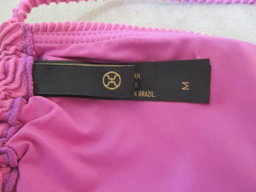 NUEVO VIX 'Kayla Celly' Acanalado Triángulo Bikini Top Talla M Mediano Rosa Loto $98 - Imagen 6 de 7