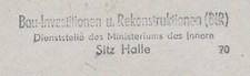 DDR Stempel BiR Bauinvestitionen Halle 70  (52)