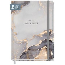 Häfft Adressbuch Telefonbuch A5 Grey Marble mit Register A - Z