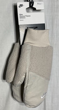 Nike Sherpa Fleece Polyester Cotton Winter Mitts Mitten Adult Women's Cream M/L