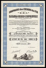 1944 Elisabethville, Belgian Congo: Katanga-Dilolo-Leopoldville - Railway