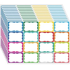 400 Pcs Name Tag Stickers, 3"x 2", 16 Colorful Name Tags, Name Labels for Sch...
