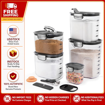 ProKeeper+ 9-Piece Baker's Storage Container Set with Airtight Seal for Pantry O