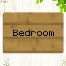 Tin Metal Sign Pixel Art Bedroom Mini Wall Decor with Mosaic 8x12