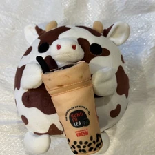ZURU Snackles Series 2: BONNIE COW With Kung Fu Tea Boba 9 Inch Plush