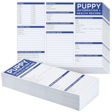 Shot Records for Puppies  Health Tracking Cards - 8.5 x 11 in, Tri-Fold, 120...