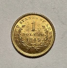 1849 Liberty Head Gold $1 Dollar, Open Wreath, Old US Gold Coin, XF/AU