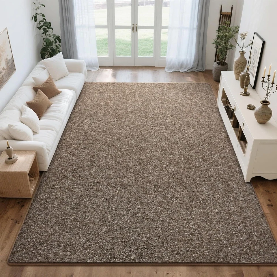 Alfombra de área suave para sala de estar dormitorio, alfombra marrón 5X7 alfombras de espuma viscoelástica, lavabo Foto 2 de 4