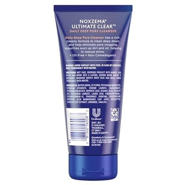 Limpiador diario sin aceite Noxzema Ultimate Clear Deep Pore para piel suave y tersa Foto 2 de 4