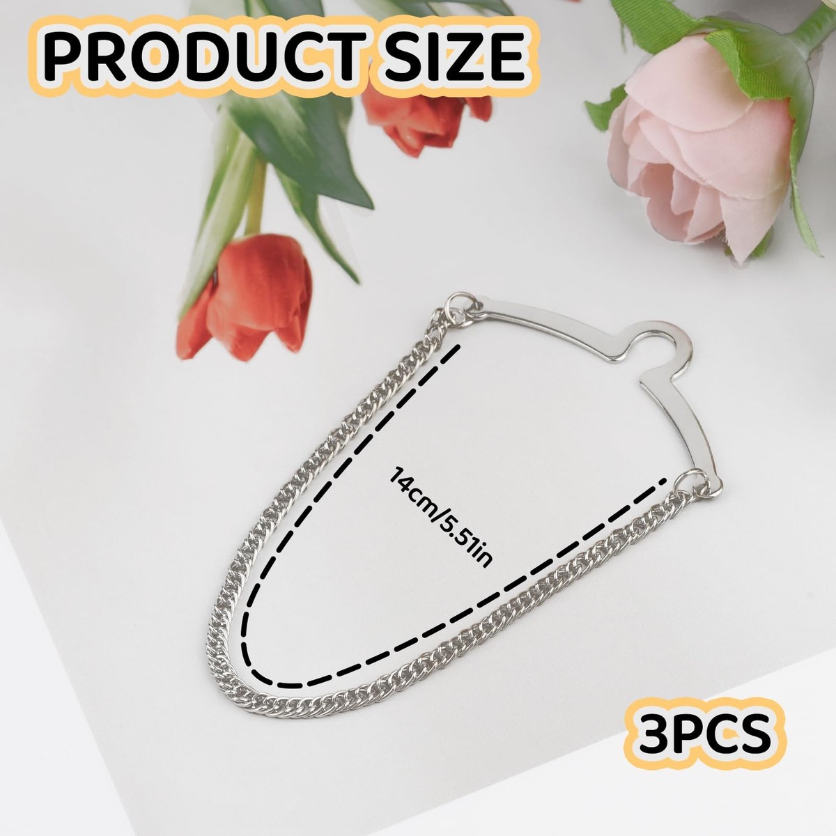 小物 5351 Pour Les Hommes Chain tie 3 Packs Tie Chain for Men – Fashion Necktie Regular Size, Silver