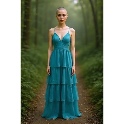 Lulus Teal Blue Tiered Maxi Dress Open Back Summer Wedding Guest Party