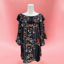 Urban Romantics Floral Off Shoulder Boho Cottagecore Romantic Flowy Dress Mini M