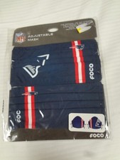 New FOCO NFL New England Patriots Adjustable Mask 2 Pack, Adult Face Covering
