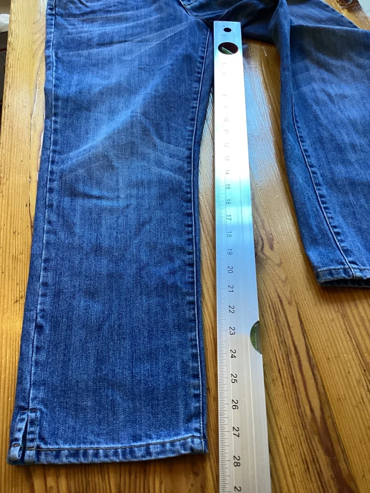 Talbots牛仔裤女式12蓝色浅水洗直筒牛仔裤拉链口袋 — 第 4/4 张图片