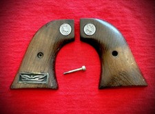 Colt 2nd Gen Saa Single Action Army Wood Medallion Grips With Screw Aftermarket