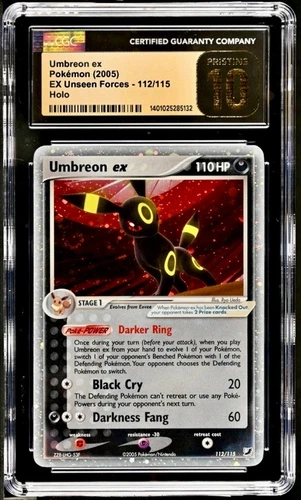 Pokémon TCG Umbreon ex 112/115 Unseen Forces Holo - CGC Pristine 10