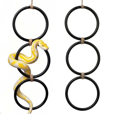 2 Pack Snake Climbing Rings for Ball Python & Corn One Size, Black 