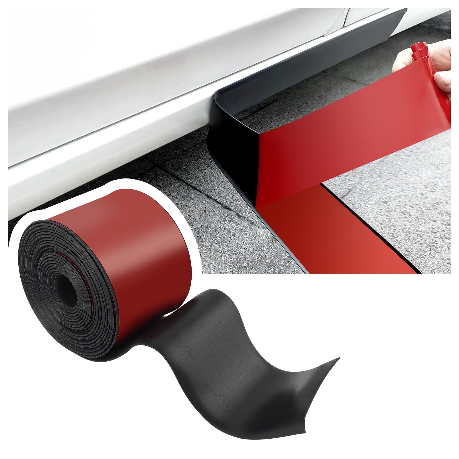 13Ft*3.15In Bumper Guard for Cars Crashworthy,Upgrade Thicken Rubber Side Ski...