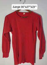 Vintage 80s J.E. Morgan  s Long Johns Thermal Waffle Knit Red Large L/S Shirt USA