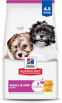 Puppy Small & Mini Breeds Dry Dog Food, Chicken & Brown Rice, 4.5 Lb. Bag