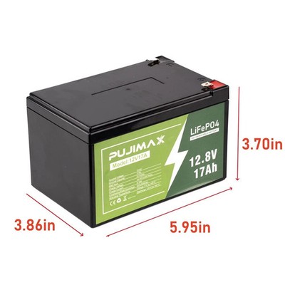 12V 17Ah LiFePO4 Cycle Battery Portable Lithium Battery for Marine RV Solar BMS