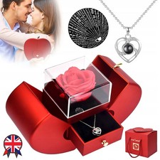 Preserved Real Rose Forever Flowers Rose with Necklace Women Mother Eternal Rose