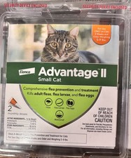 Elanco Advantage II Flea  Lice Control Small Cats 5-9lbs 2 Doses     
