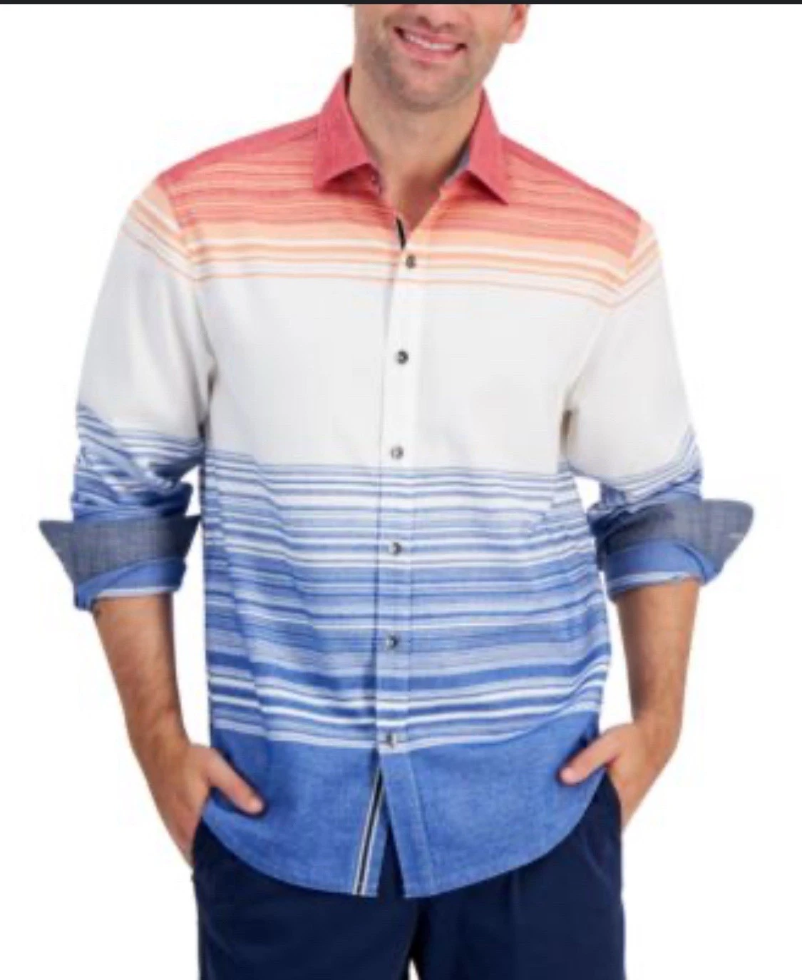 Tommy Bahama Canyon Beach FLANNEL Bonfire Jester Red Sz XL