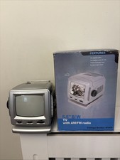 TV 5.5" B/W Black & White TV with AM/FM Radio AT0424 Vintage