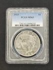 1925 P Peace Dollar Silver PCGS MS63