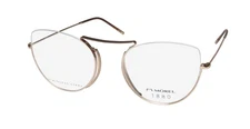 NEW MOREL 1880 60121M EYEGLASSES HALF-RIM 52-19-145 METAL & PLASTIC GOLD CAT EYE