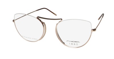 NEW MOREL 1880 60121M EYEGLASSES HALF-RIM 52-19-145 METAL & PLASTIC GOLD CAT EYE