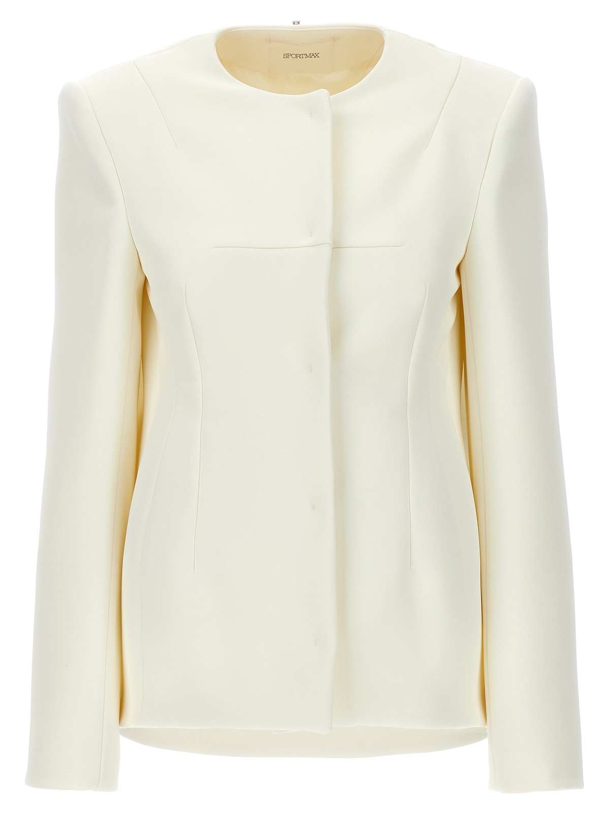 Sportmax White Polyester Full-Length Jacket