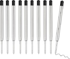 10 Pcs Replaceable Ballpoint Pen Refills, Black Ink Refill, 1mm Medium Refill...