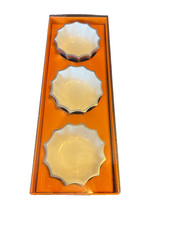 New SET OF 3 Marigold Artisans Fluted Triple Bowl Set all Off White NIB