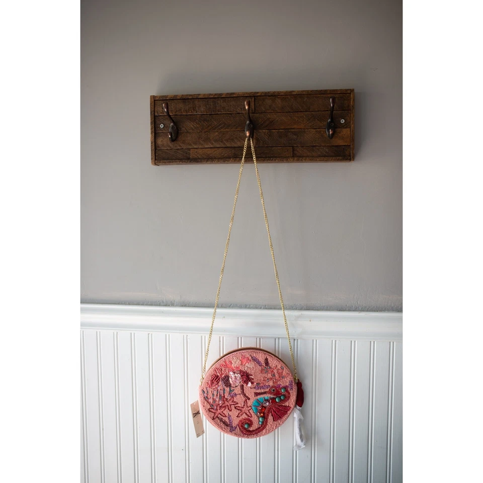 Anthropologie Under The Sea Sea Horse Beaded Circle Pouch - Image 2 of 4