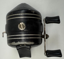 Vintage Zebco 600 Spincast Fishing Reel Made in USA Black Metal For Parts/Repair