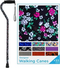 NOVA Designer Walking Cane with Offset Handle, Lightweight Adjustable Cane with