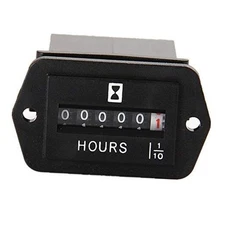 DC 6-80V Mechanical Small Engine Hour Meter, Dust Proof Boat Hour Meter, 0 