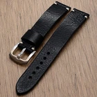 Leather watch strap 18-26 mm handmade Replacement  black wristwatch Band