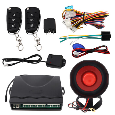 #ad Universal Auto Car Alarm Security System 12V Keyless Entry Engine Start With Key $31.98