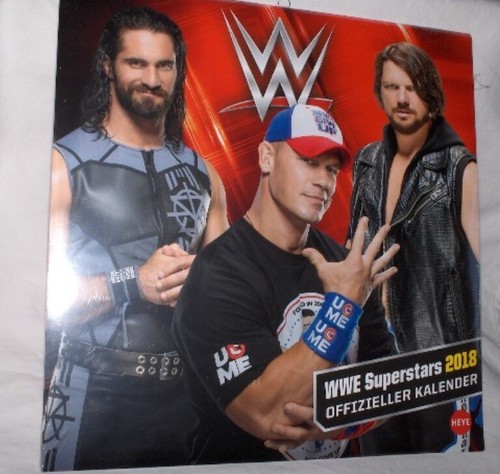 WWE Wrestling Kalender 2018 30x30cm,aufgeklappt 60x30 cm Neu,OVP,Lizenz 